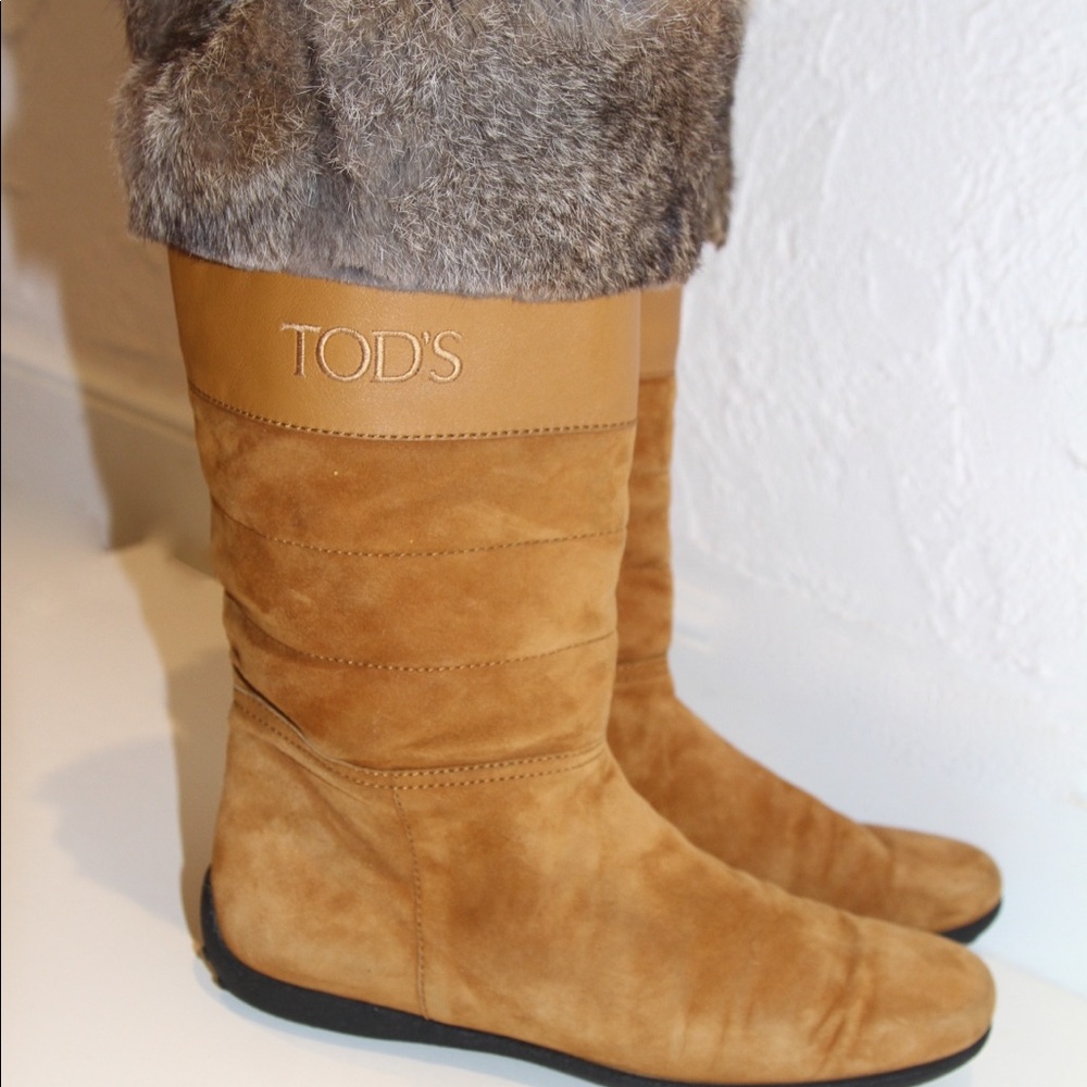 TOD’S Suede and Fur Boots, Gently Used Condition